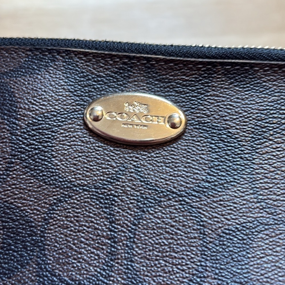 Coach Dark Brown Leather Dual Zip Wallet - Picture 3 of 11